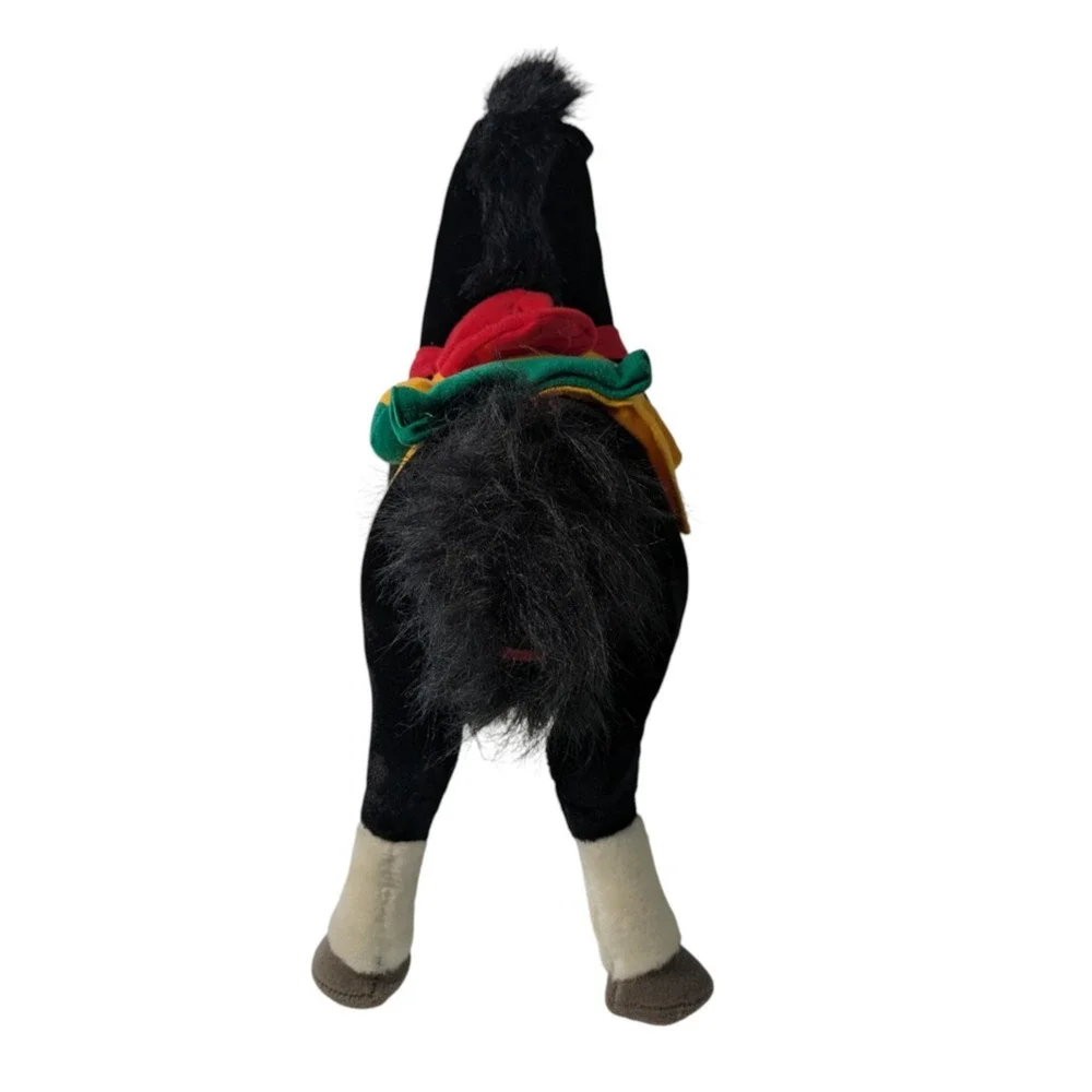 Vintage Disney Store Mulan Khan Horse Plush Stuffed Animal Black Large 17